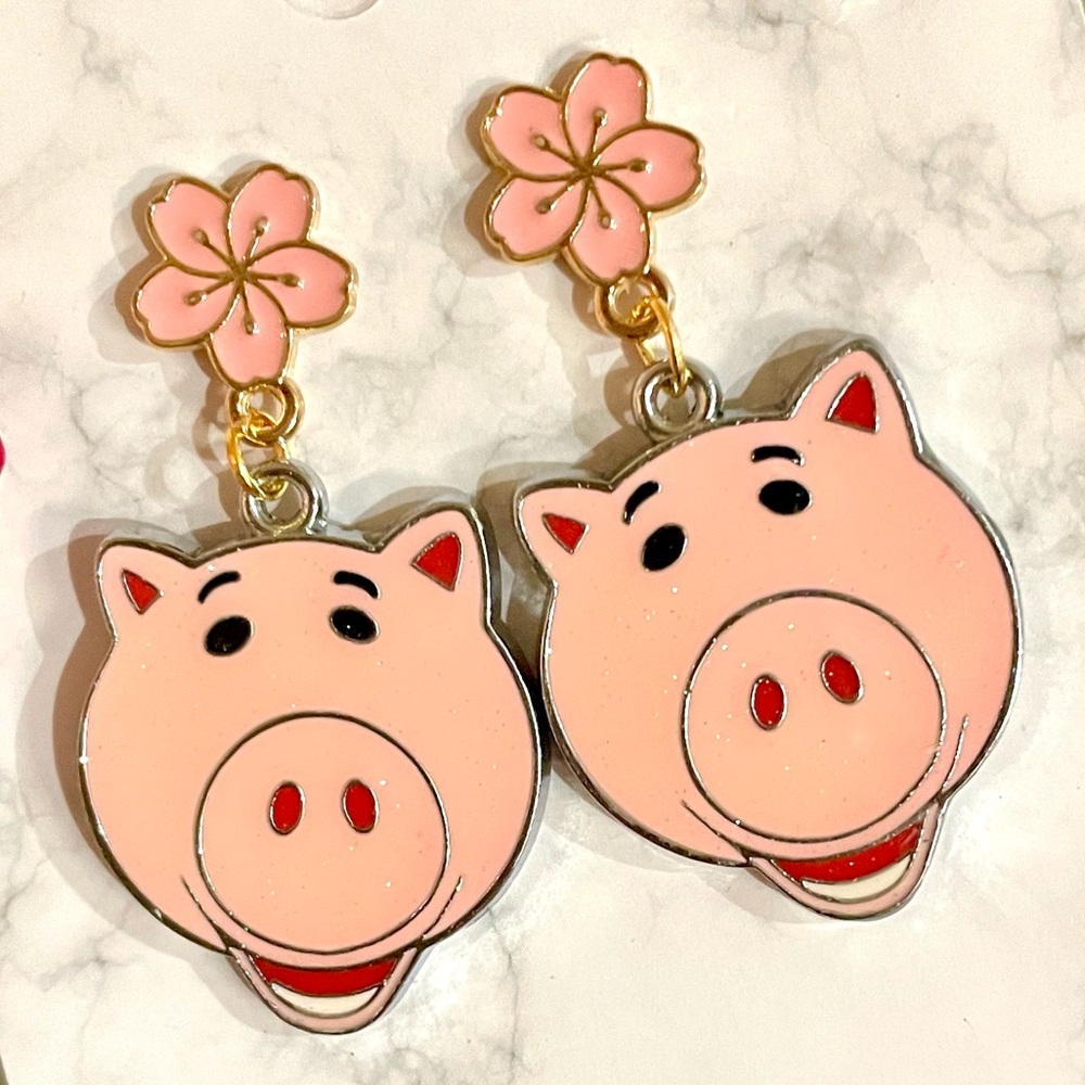 Hamm from Toy Story Floral Earrings